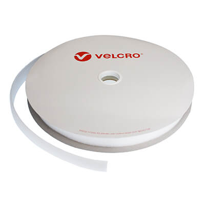 25mm White Sew-On VELCRO Brand Loop Tape 25m Roll
