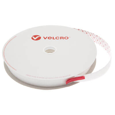 25mm VELCRO® Brand White PS14 Self Adhesive - Hook 25m Roll
