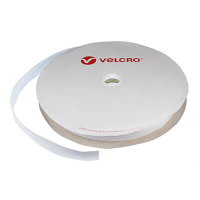 25mm Low Profile Sew-On VELCRO Brand Plastic Hook 50m Roll in White