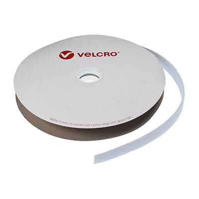25mm Low Profile Velour Sew-On VELCRO Brand Loop 25m Roll in White