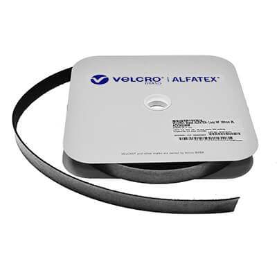 25mm Iron-on VELCRO Brand Alfatex LOOP 25m Roll - Black