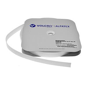 25mm Iron-on VELCRO® Brand Alfatex® HOOK 25m Roll - White
