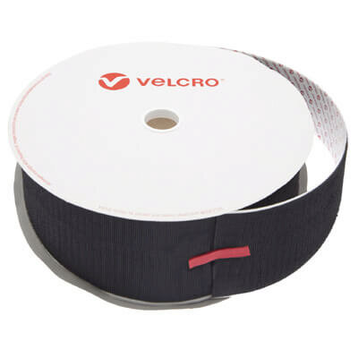 Image of 100mm VELCRO Brand Black PS14 Self Adhesive - Hook 25m Roll