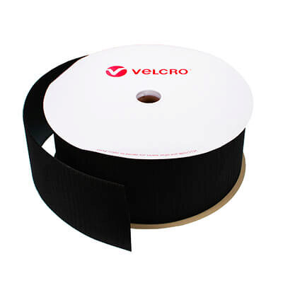 Image of 100mm VELCRO Brand Black Sew On Hook Tape 25m