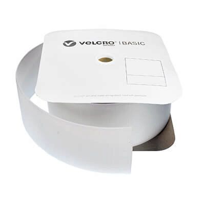 Image of VELCRO Brand Basic 100mm White Sew-On HOOK 25m Roll