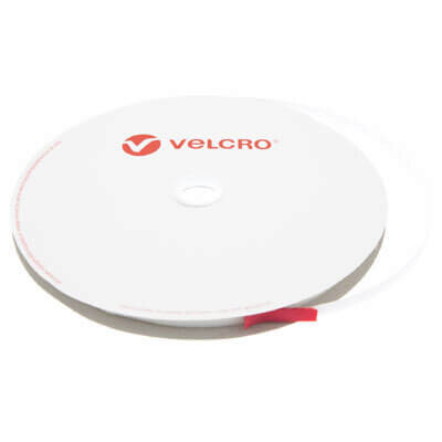 Image of 10mm VELCRO Brand White PS14 Self Adhesive - Hook 25m Roll
