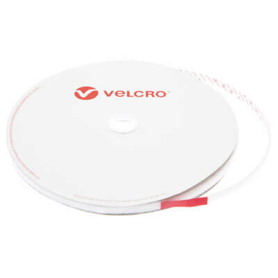 Image of 10mm VELCRO Brand White PS14 Self Adhesive - Loop 25m Roll