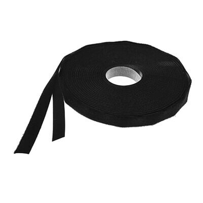 Image of 25mm Iron-on VELCRO Brand Alfatex 12m Hook and Loop - Black