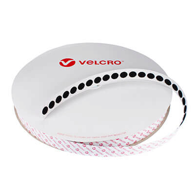 Image of VELCRO Brand Self Adhesive Hook Coins 13mm x 1500 in Black