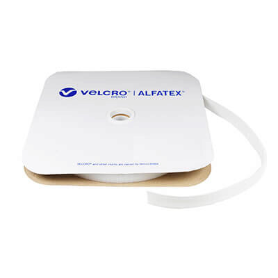 Image of VELCRO Brand ALFATEX Back to Back Hook 088 & Velour 20mm WHITE