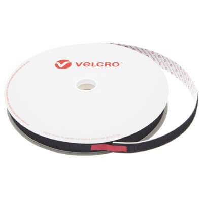 Image of 16mm VELCRO Brand Black PS14 Self Adhesive - Hook 25m Roll