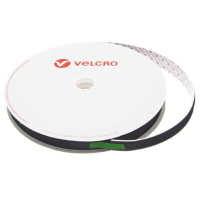 Image of 20mm VELCRO Brand Black PS18 Acrylic Self Adhesive - Hook 25m Roll