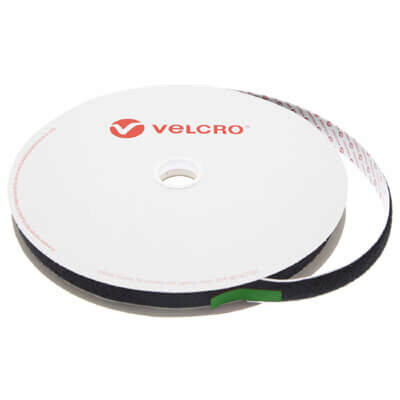 Image of 20mm VELCRO Brand Black PS18 Acrylic Self Adhesive - Loop 25m Roll