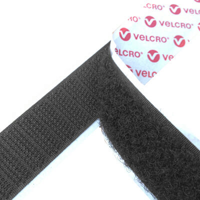 Image of VELCRO Brand Sticky Hook & Loop 20mm Black Per Metre