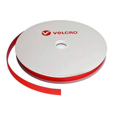 Image of 20mm VELCRO Brand Red Sew On Hook Tape 25m
