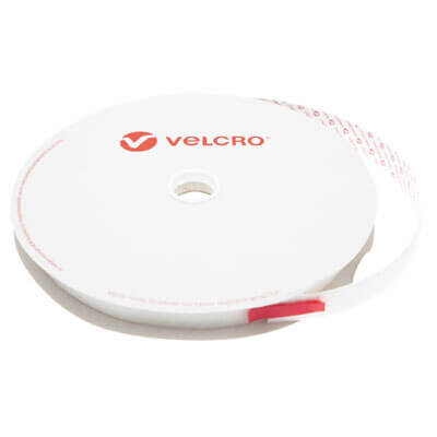 Image of 16mm VELCRO Brand White PS14 Self Adhesive - Hook 25m Roll
