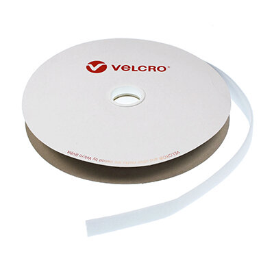 Image of 20mm VELCRO Brand Low Profile Velour Sew-on Loop 25m Roll - White