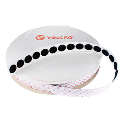 VELCRO Brand Self Adhesive Loop Coins 22mm x 1000 in Black