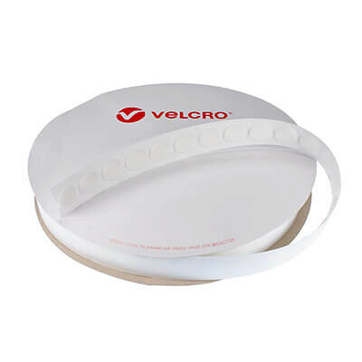 VELCRO Brand Self Adhesive Loop Coins 22mm x 1000 in White