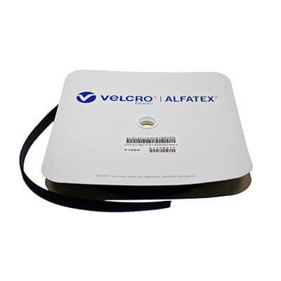 Image of VELCRO Brand Alfatex Heavy Knitted Elastic Loop 25mm x 25m Roll - Black