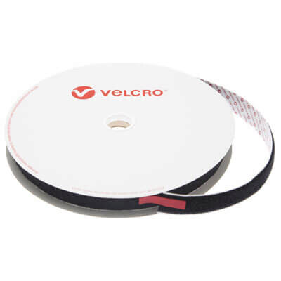 Image of 25mm VELCRO Brand Black PS14 Self Adhesive - Loop 25m Roll