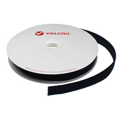 Image of 25mm VELCRO Brand Low Profile Velour Sew-on Loop 25m Roll - Black