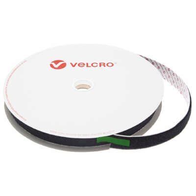 Image of 25mm VELCRO Brand Black PS18 Acrylic Self Adhesive - Loop 25m Roll