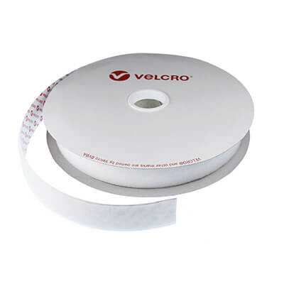 Image of 20mm VELCRO Brand PS30 Velour White Extra Thin Stick On LOOP