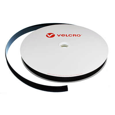 Image of VELCRO Brand Stick-On Plastic Hook MVA8 - 25mm x 25m Roll in Black