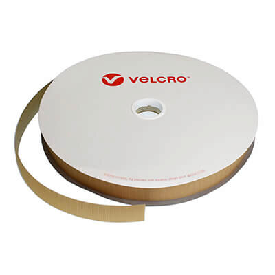 Image of 25mm VELCRO Brand Beige Sew On Hook Tape 25m
