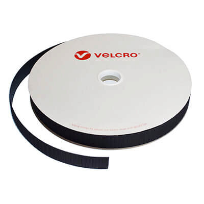 Image of VELCRO Brand Flame Retardant Sew-on 25mm x 25m Black HOOK