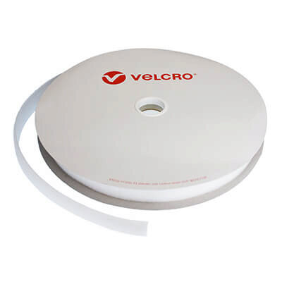 Image of 25mm Wide VELCRO Brand PC28 Weldable LOOP 25m Roll - White
