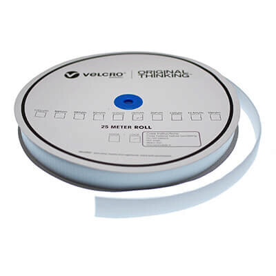 Image of 25mm VELCRO Brand Un-Napped ECO Sew-on Loop 25m White