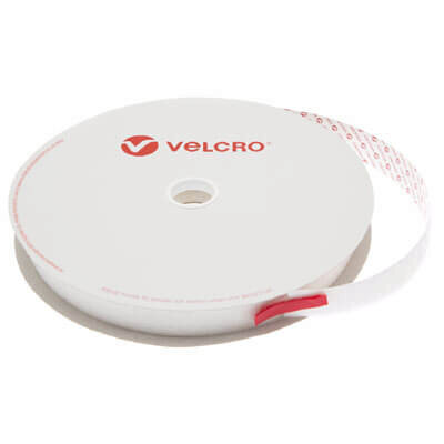 Image of 25mm VELCRO Brand White PS14 Self Adhesive - Hook 25m Roll