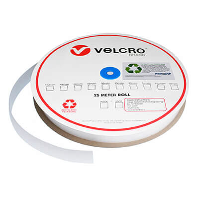 Image of 25mm VELCRO Brand ECO Recycled Content Sew-on HOOK 02J - White