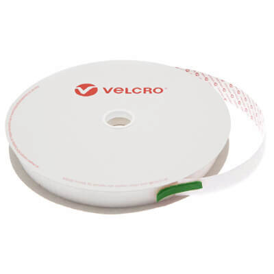 Image of 25mm VELCRO Brand White PS18 Acrylic Self Adhesive - Hook 25m Roll