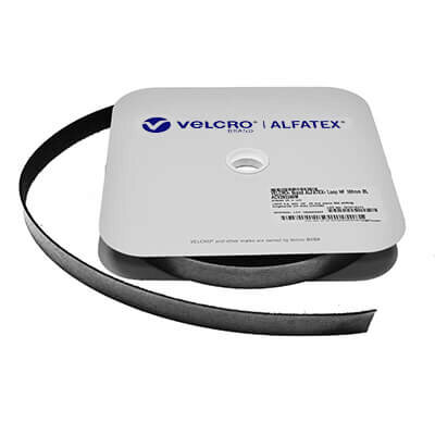 Image of 25mm Iron-on VELCRO Brand Alfatex LOOP 25m Roll - Black