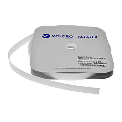 Image of 25mm Iron-on VELCRO Brand Alfatex HOOK 25m Roll - White