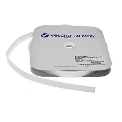 Image of 25mm Iron-on VELCRO Brand Alfatex LOOP 25m Roll - White