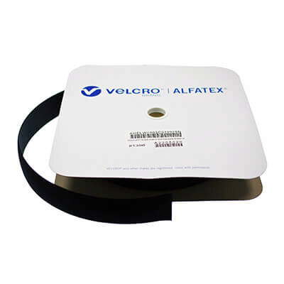 Image of VELCRO Brand Alfatex Woven Lycra Elastic Hook 50mm x 25m Roll - Black