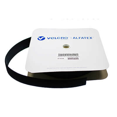 Image of VELCRO Brand Alfatex Heavy Knitted Elastic Loop 50mm x 25m Roll - Black
