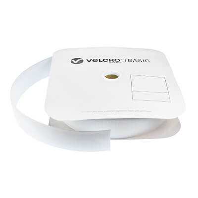 VELCRO Brand Basic 50mm White Sew-On HOOK 25m Roll