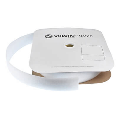 VELCRO Brand Basic 50mm White Sew-On LOOP 25m Roll