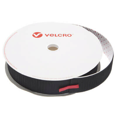Image of 50mm VELCRO Brand Black PS14 Self Adhesive - Hook 25m Roll