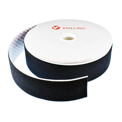 Image of 50mm VELCRO Brand PS30 Velour Black Extra Thin Stick On LOOP