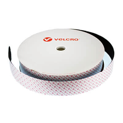 Image of VELCRO Brand Heavy Duty Stick-On Loop Tape - 50mm x 25m Roll in Black