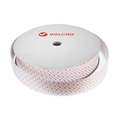 VELCRO Brand Heavy Duty Stick On LOOP 50mm x 25m - White