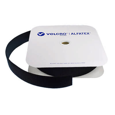 Image of 50mm Iron-on VELCRO Brand Alfatex LOOP 25m Roll - Black