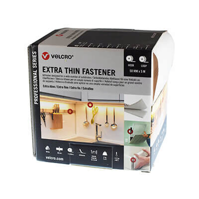 Image of VELCRO Brand Extra Thin Stick On Fastener 50mm x 5m White