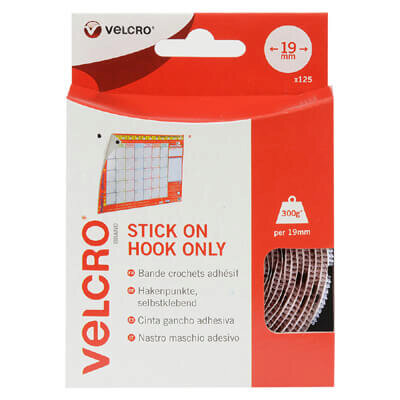 Image of VELCRO Brand 19mm Stick On Hook Coins x 125 - White